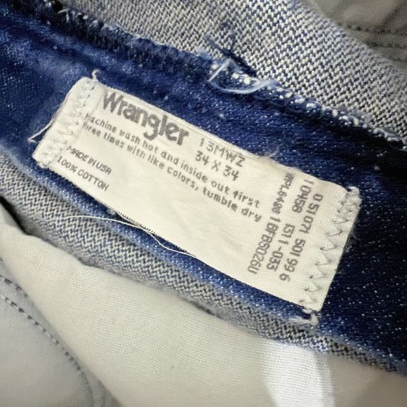 Vintage Wrangler Jeans Mens 32x34 Blue 13MWZ Western Cowboy Cut Made In USA EUC - Picture 7 of 12